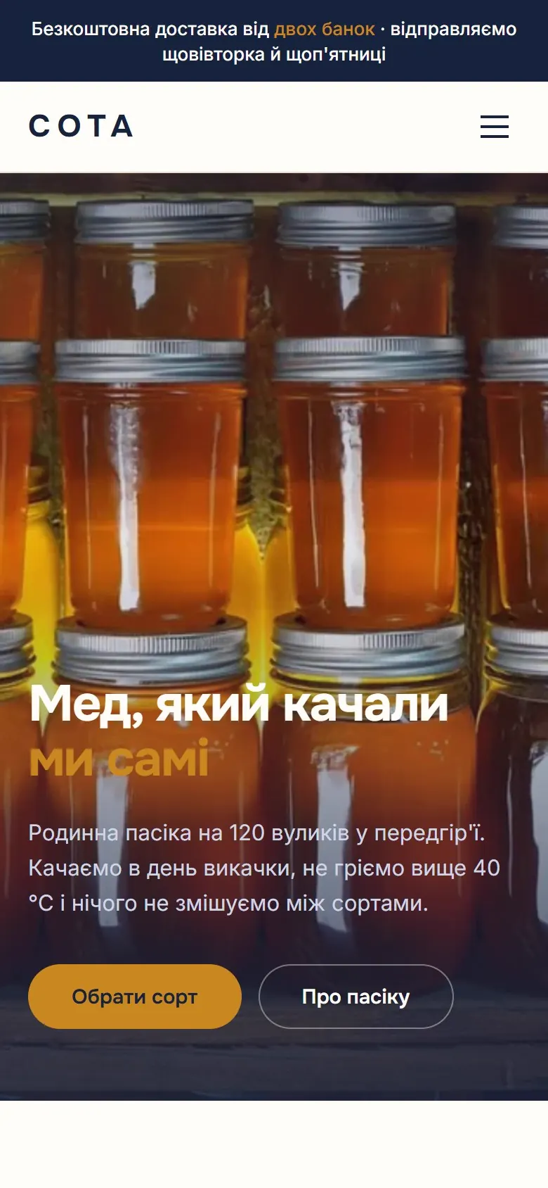 Той самий сайт на телефоні
